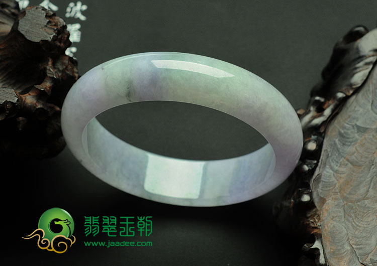 糯冰种紫罗兰飘花缅甸翡翠手镯（57.2mm）