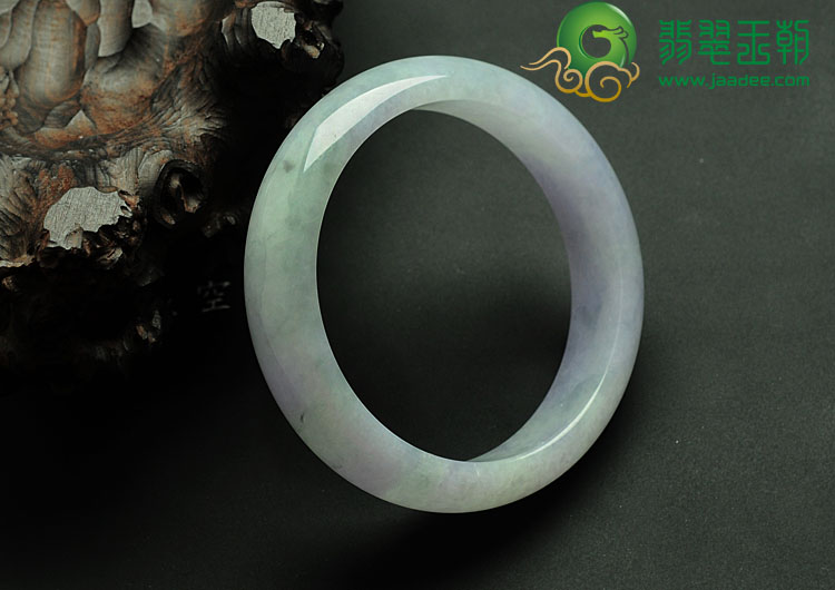 糯冰种紫罗兰飘花缅甸翡翠手镯（57.2mm）