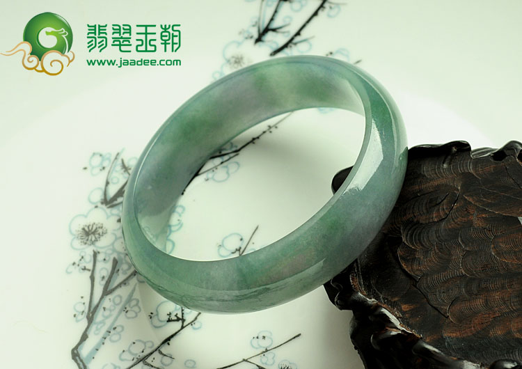 糯冰种油青缅甸翡翠手镯（59.2mm）