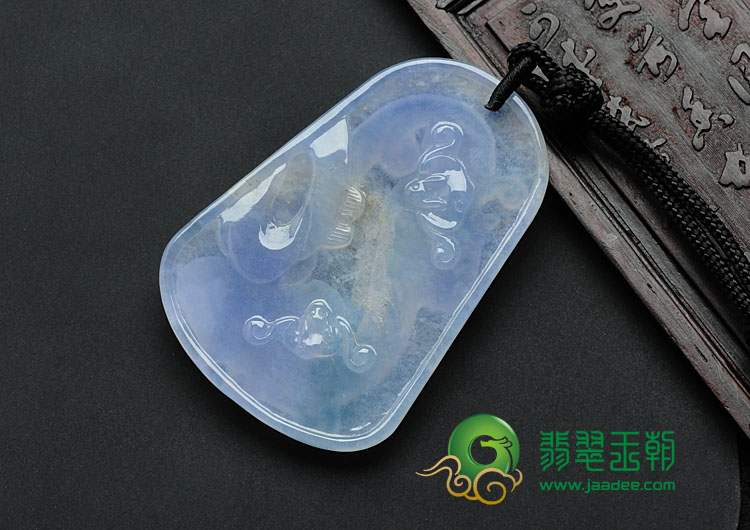 冰种紫罗兰缅甸翡翠螭龙牌挂件
