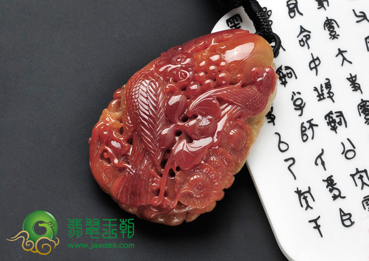 细糯种红翡缅甸翡翠英明神武挂件