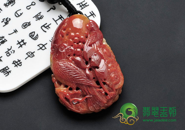 细糯种红翡缅甸翡翠英明神武挂件
