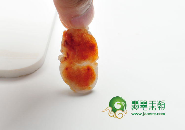 糯冰种红黄翡缅甸翡翠生意兴隆挂件