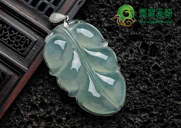 冰种晴水略飘花缅甸翡翠大业有成挂件