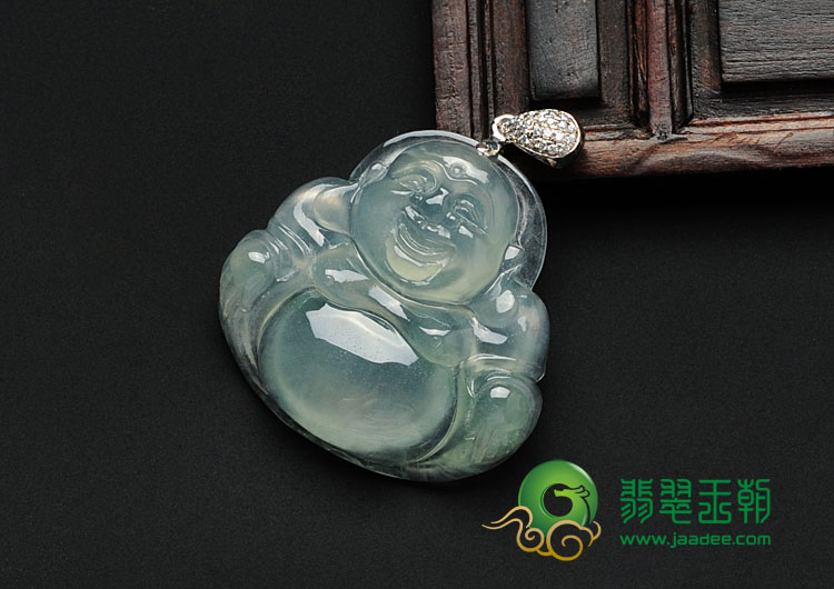冰种晴水缅甸翡翠玉佛挂件