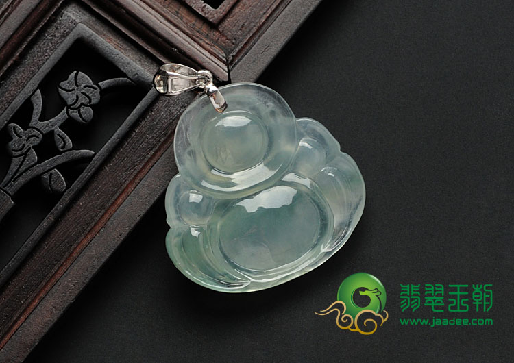 冰种晴水缅甸翡翠玉佛挂件