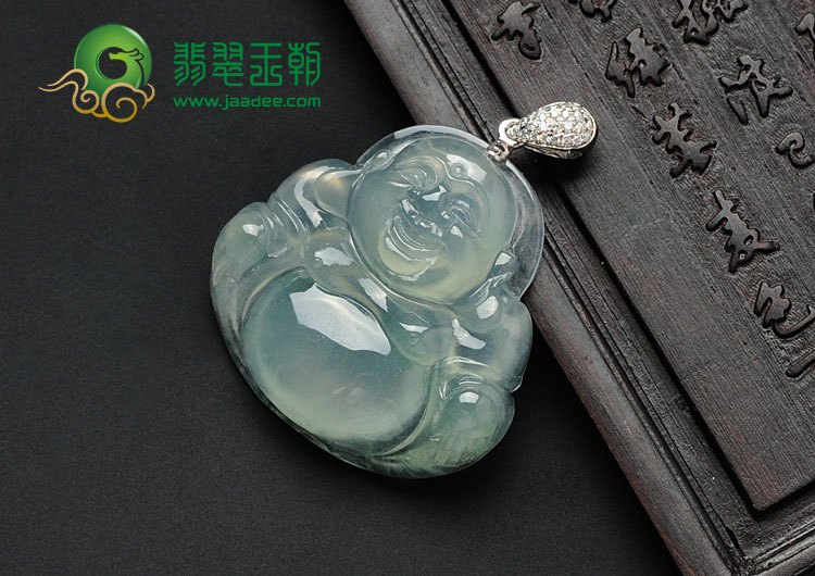 冰种晴水缅甸翡翠玉佛挂件