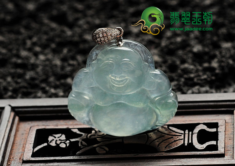 冰种晴水缅甸翡翠玉佛挂件