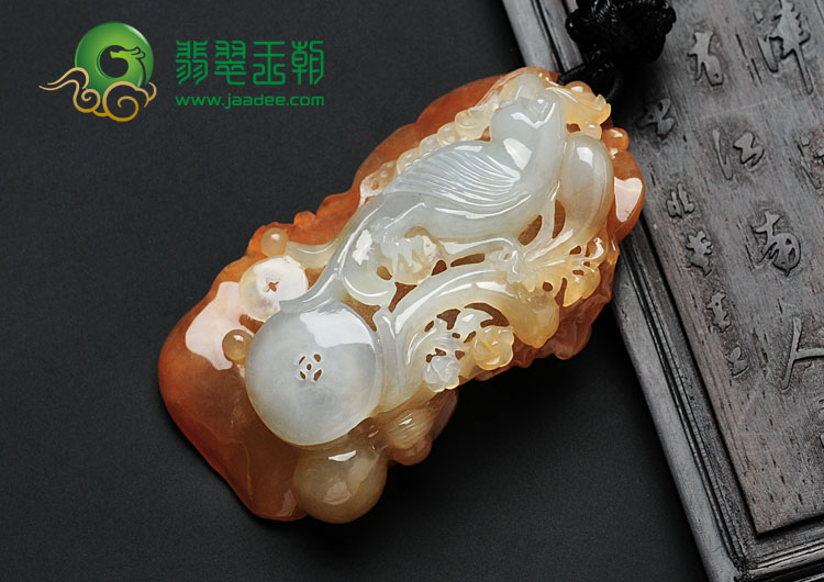 冰种红黄翡缅甸翡翠英明神武挂件