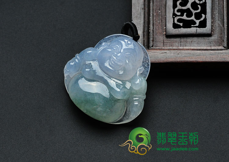 冰种飘花缅甸翡翠玉佛挂件