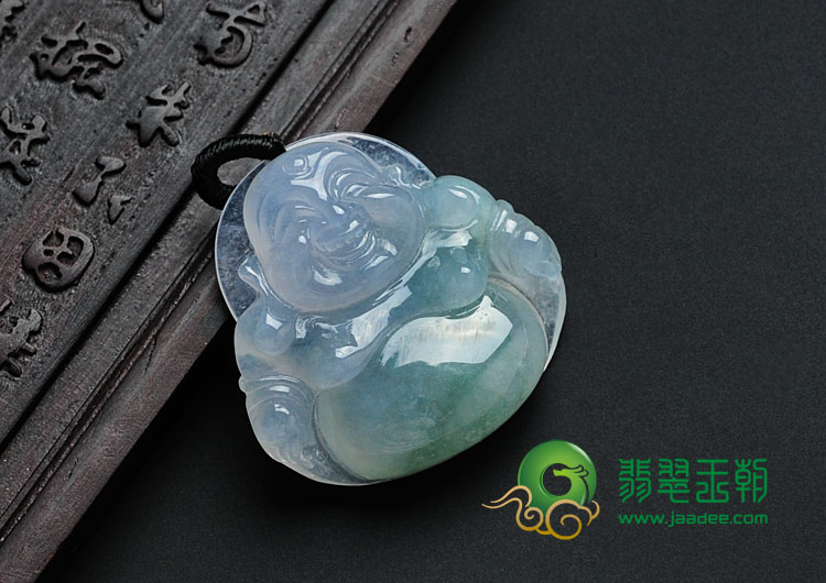 冰种飘花缅甸翡翠玉佛挂件