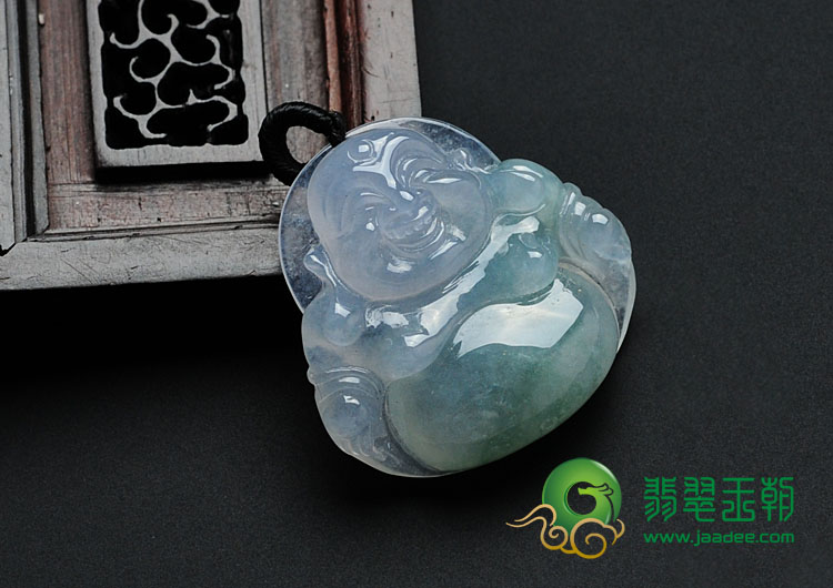 冰种飘花缅甸翡翠玉佛挂件