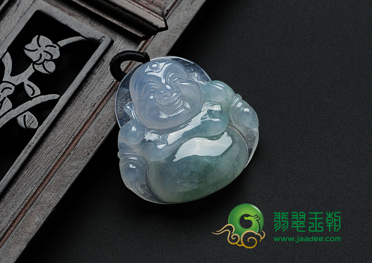 冰种飘花缅甸翡翠玉佛挂件