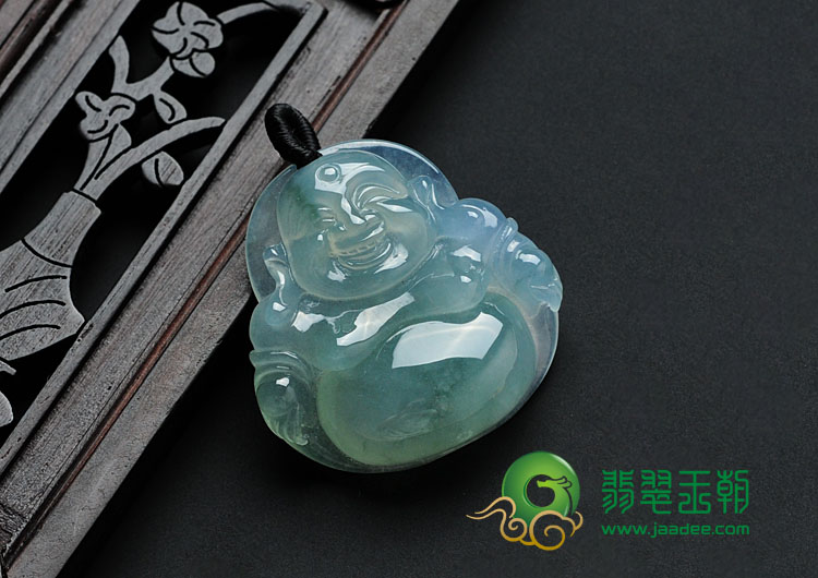 冰种飘花缅甸翡翠玉佛挂件
