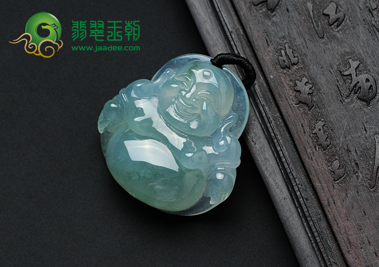 冰种飘花缅甸翡翠玉佛挂件