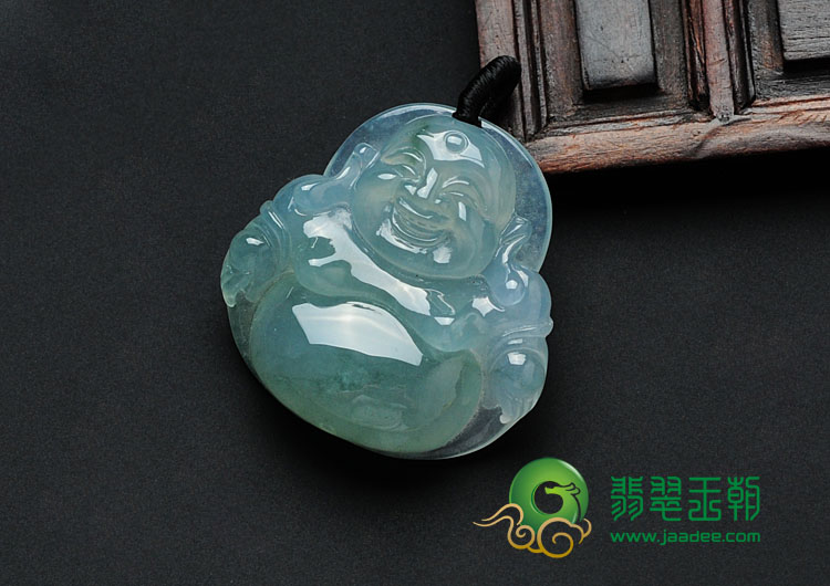 冰种飘花缅甸翡翠玉佛挂件