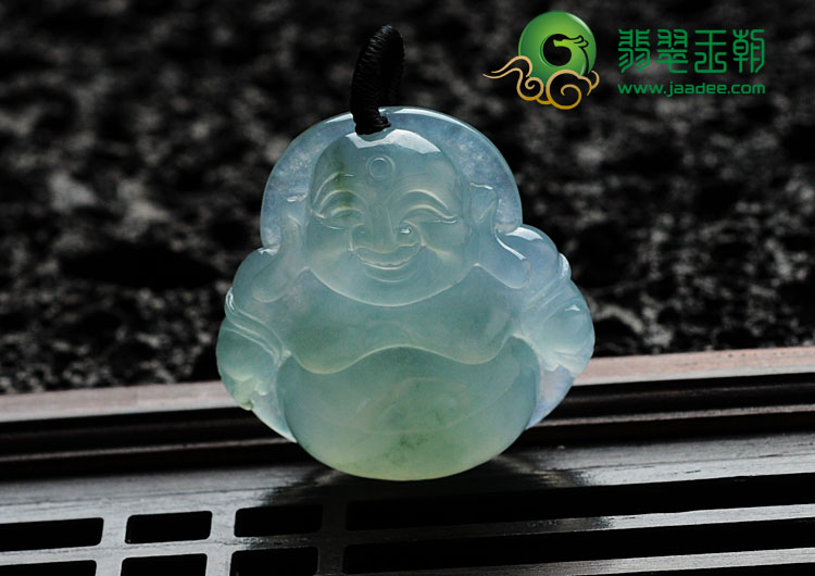 冰种飘花缅甸翡翠玉佛挂件