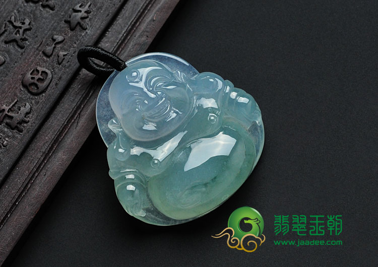 冰种飘花缅甸翡翠玉佛挂件