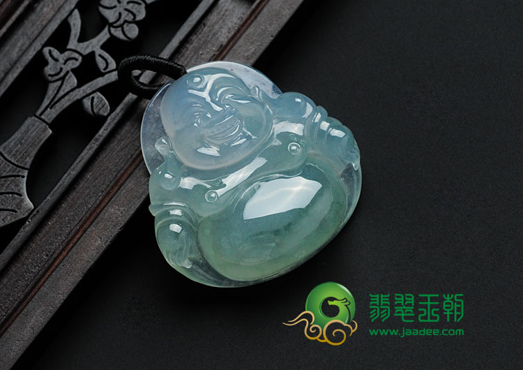 冰种飘花缅甸翡翠玉佛挂件