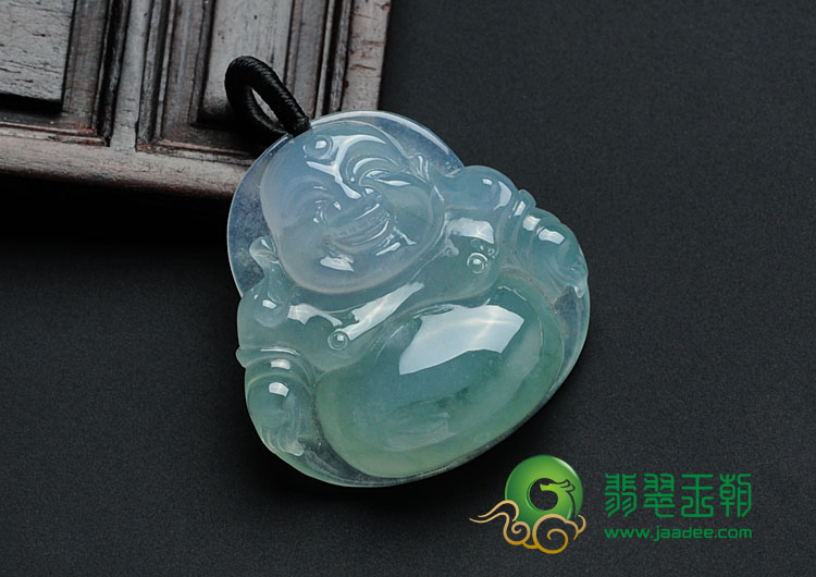 冰种飘花缅甸翡翠玉佛挂件