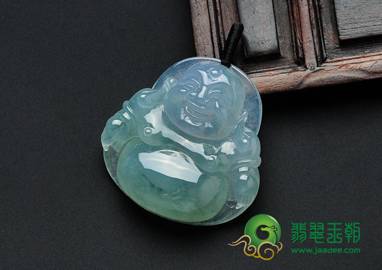 冰种飘花缅甸翡翠玉佛挂件