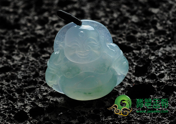 冰种飘花缅甸翡翠玉佛挂件