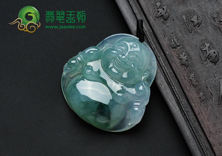 冰种飘花缅甸翡翠玉佛挂件