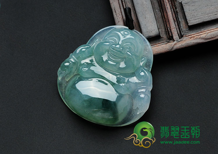 冰种飘花缅甸翡翠玉佛挂件