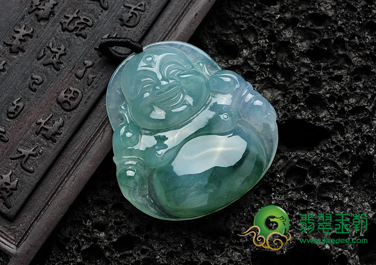 冰种飘花缅甸翡翠玉佛挂件