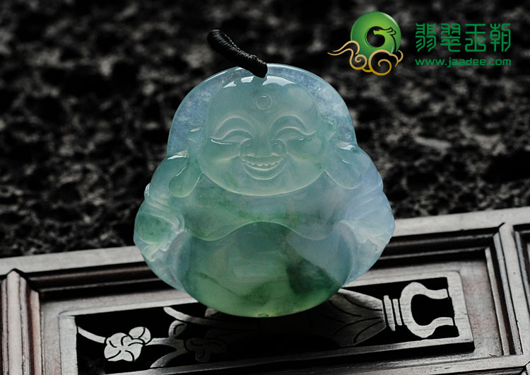 冰种飘花缅甸翡翠玉佛挂件