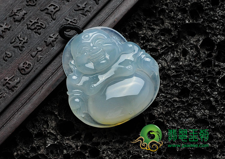 冰种晴水黄翡缅甸翡翠玉佛挂件