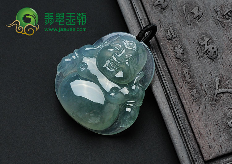 冰种晴水缅甸翡翠玉佛挂件