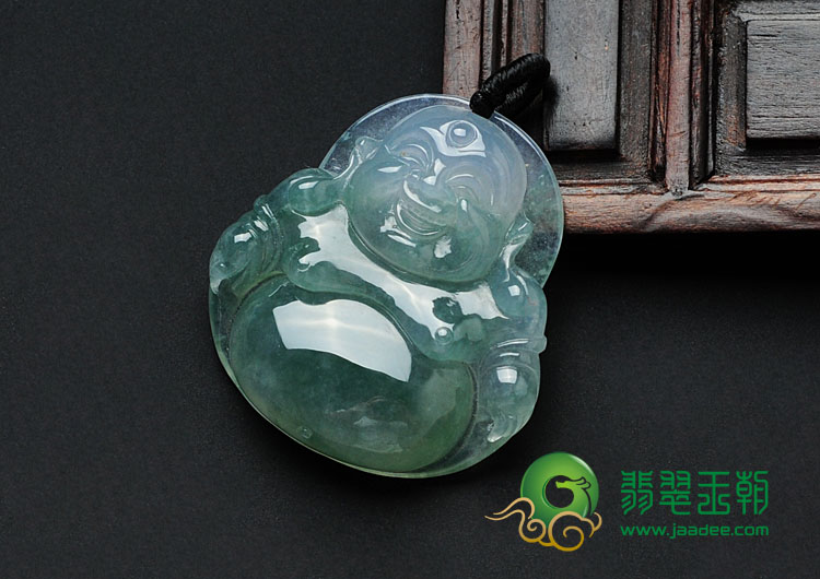 冰种飘花缅甸翡翠玉佛挂件