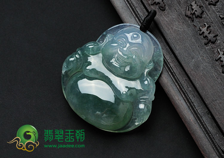 冰种飘花缅甸翡翠玉佛挂件