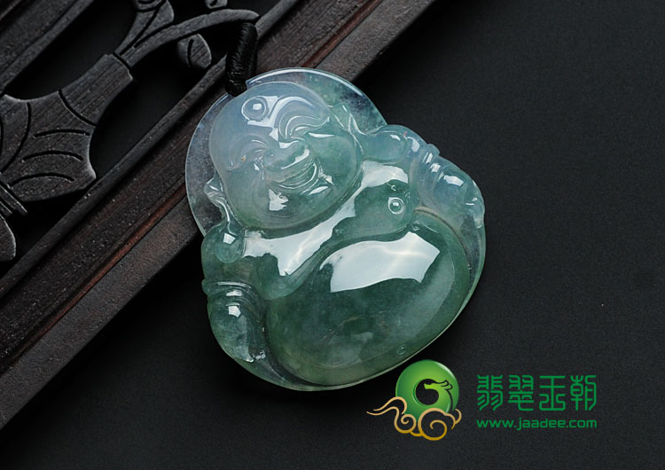冰种飘花缅甸翡翠玉佛挂件