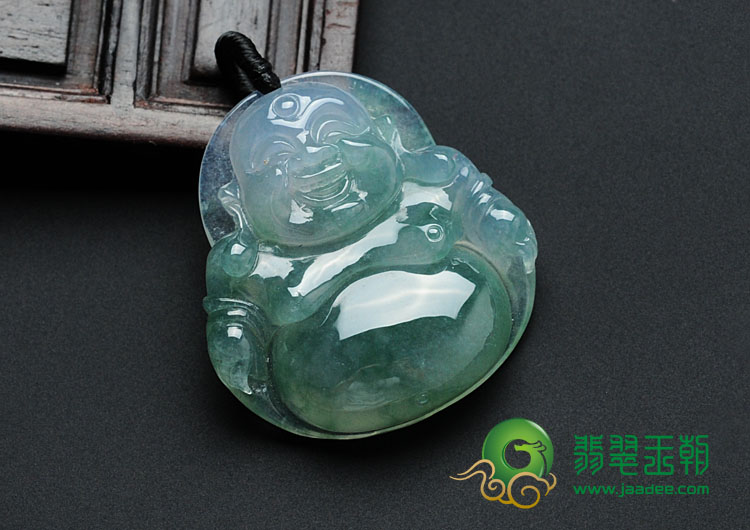 冰种飘花缅甸翡翠玉佛挂件