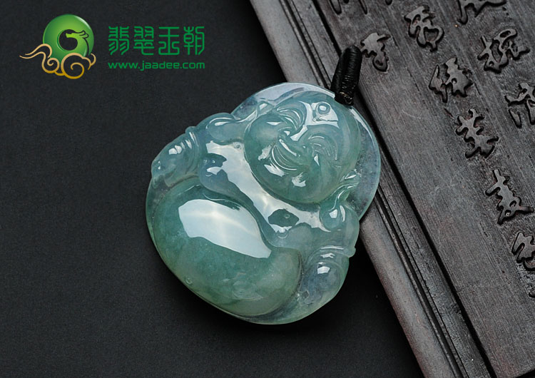 冰种飘花缅甸翡翠玉佛挂件