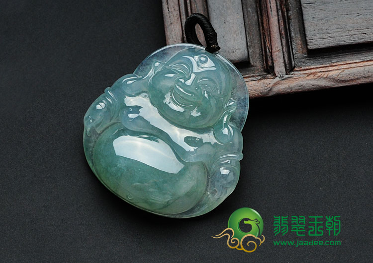 冰种飘花缅甸翡翠玉佛挂件