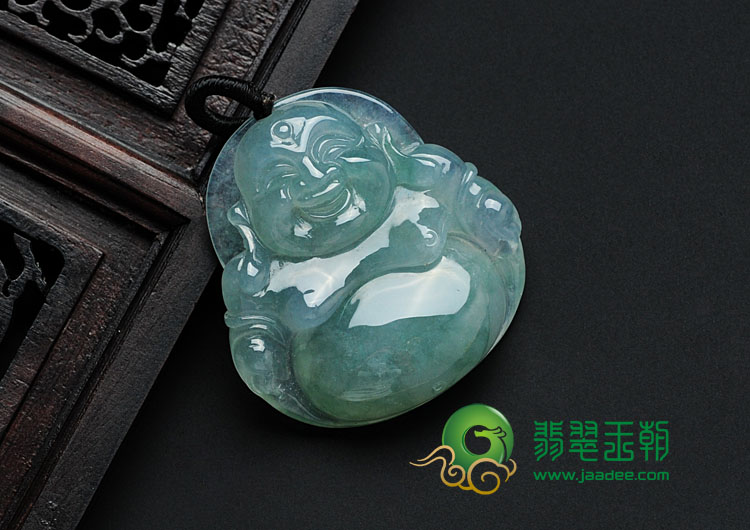 冰种飘花缅甸翡翠玉佛挂件