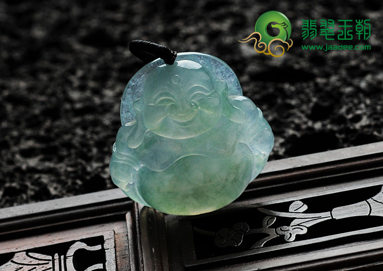 冰种飘花缅甸翡翠玉佛挂件