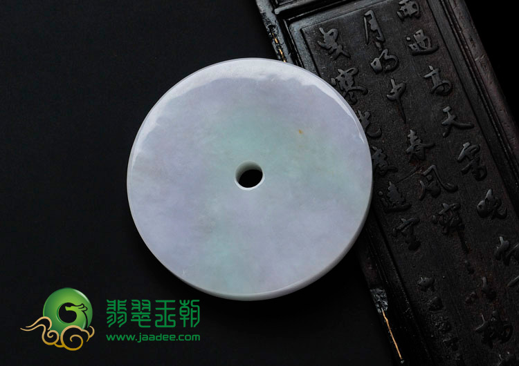 糯冰种春带彩缅甸翡翠平安扣挂进