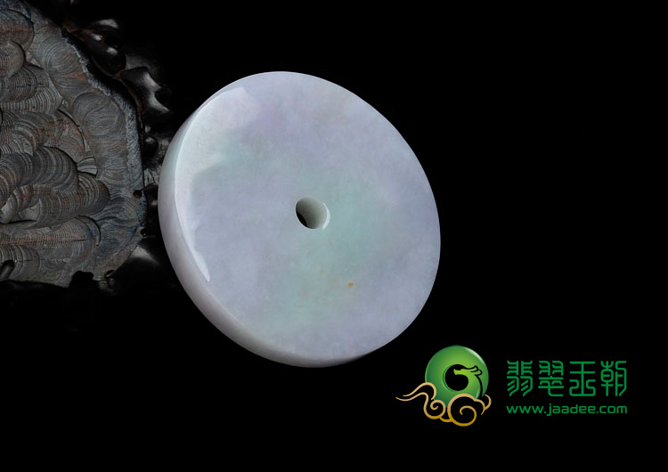 糯冰种春带彩缅甸翡翠平安扣挂进