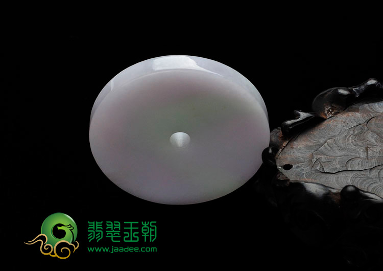 糯冰种春带彩缅甸翡翠平安扣挂进