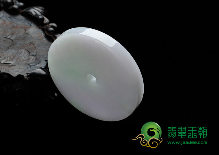 糯冰种春带彩缅甸翡翠平安扣挂件