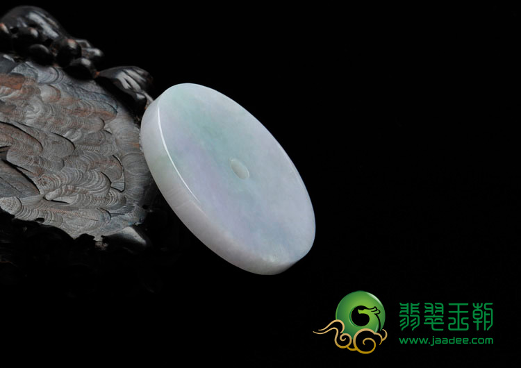 糯冰种春带彩缅甸翡翠平安扣挂件