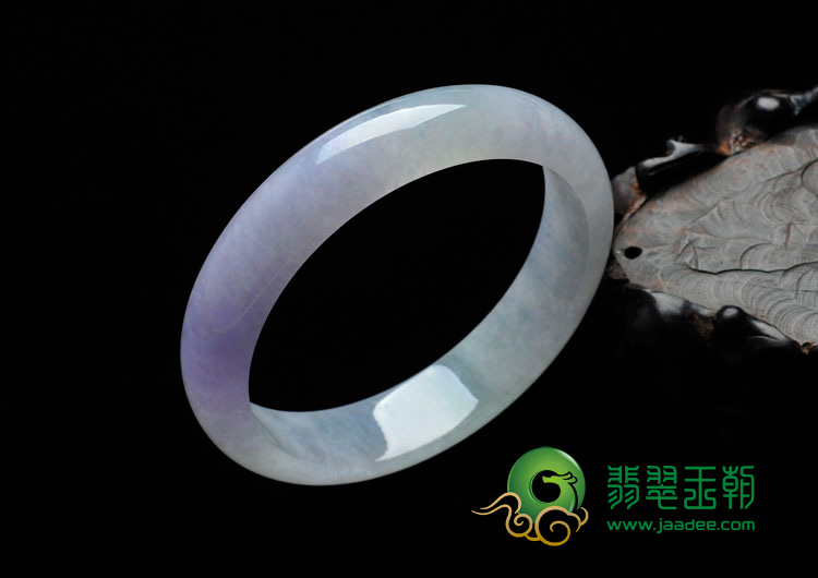 冰种淡晴水紫罗兰缅甸翡翠手镯（58mm）