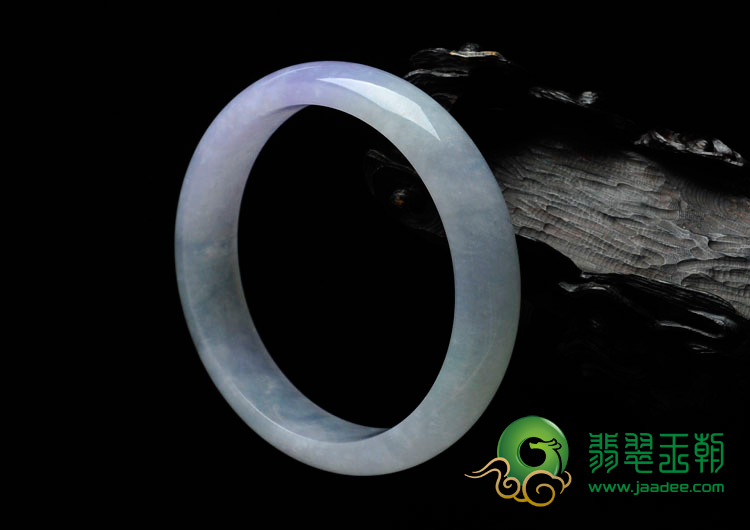 冰种淡晴水紫罗兰缅甸翡翠手镯（58mm）