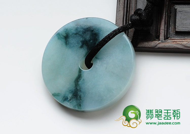 糯冰种飘花缅甸翡翠平安扣挂件