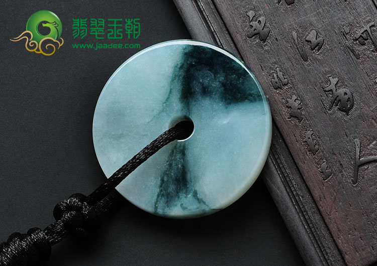 糯冰种飘花缅甸翡翠平安扣挂件
