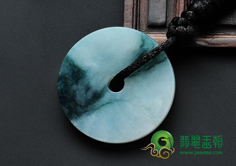 糯冰种飘花缅甸翡翠平安扣挂件
